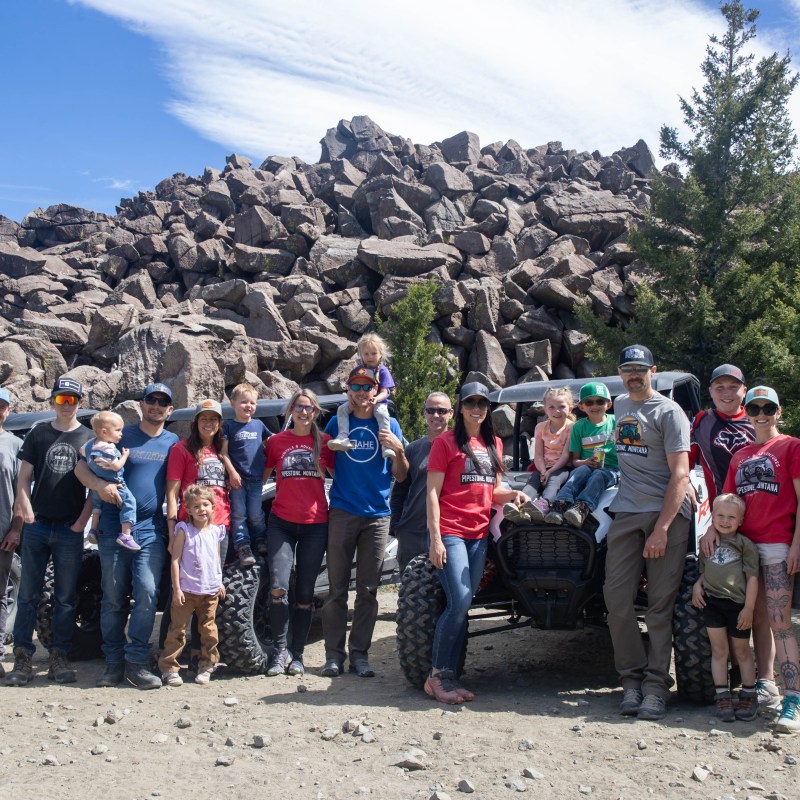 a group of people posing for the camera